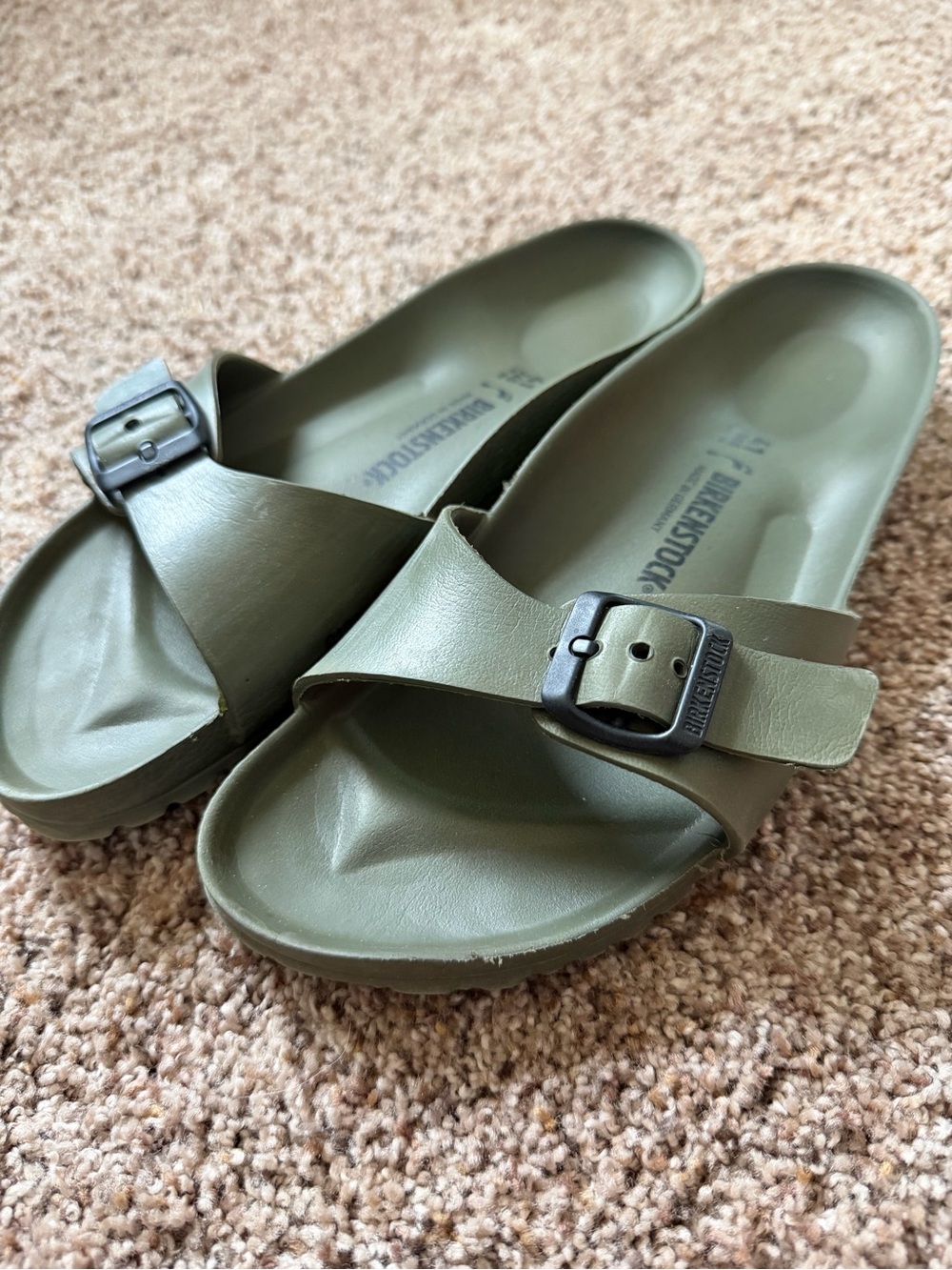 Birkenstock EVA Madrid Slide Sandals in Olive